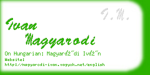 ivan magyarodi business card